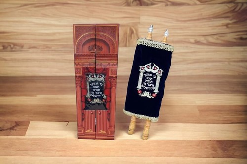 Big Sefer Torah Scroll Book Hebrew Bible + Yad Tora Pointer israel 47cm/18" - Picture 15 of 15
