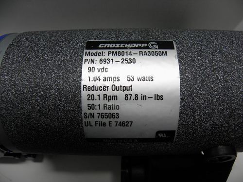 GROSCHOPP Motor PM8014-RA3050M 90 VDC 50:1 Ratio - Picture 2 of 3
