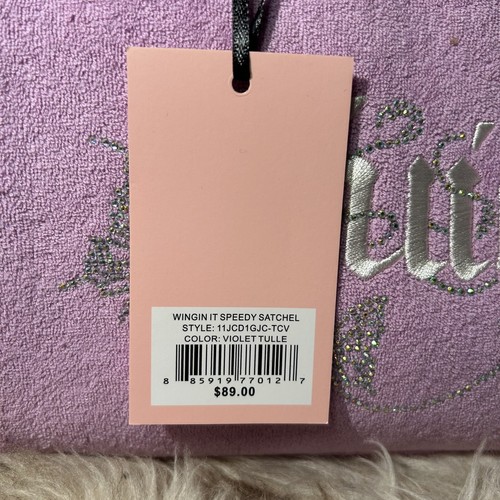 NWT Juicy Couture Wingin It Speedy Satchel Crossbody - Violet Tulle - Butterfly - Picture 4 of 7