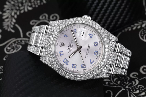 Rolex Datejust II 41mm Edelstahl Iced Out Herrenuhr Silber Racing Dial - Bild 3 von 7