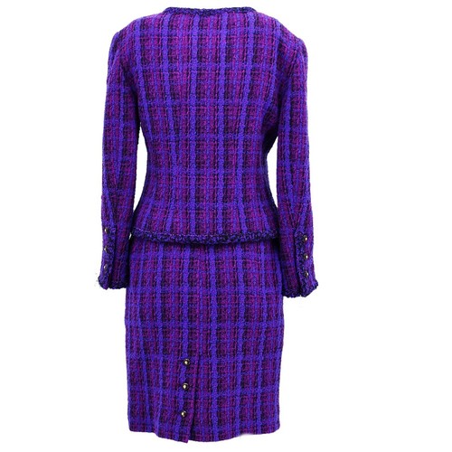 Chanel Setup Suit Jacket Skirt Purple 95A #40 193641 - Picture 2 of 10