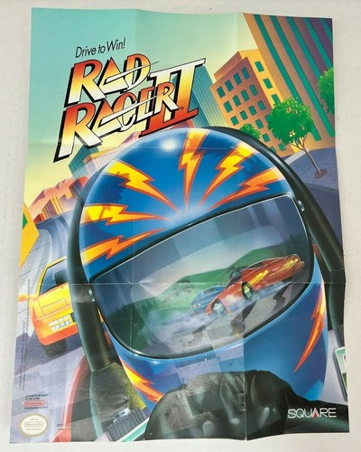 Rad Racer II ( NES Nintendo) 15,5" x 11,5" SQU-QR-US Spiel Promo Poster 1990  - Bild 1 von 3
