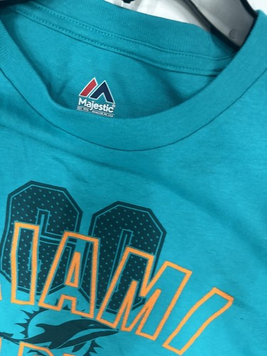 NEW Men's NFL Miami Dolphins Long Sleeve Shirt Majestic Large Aqua - Picture 2 of 2