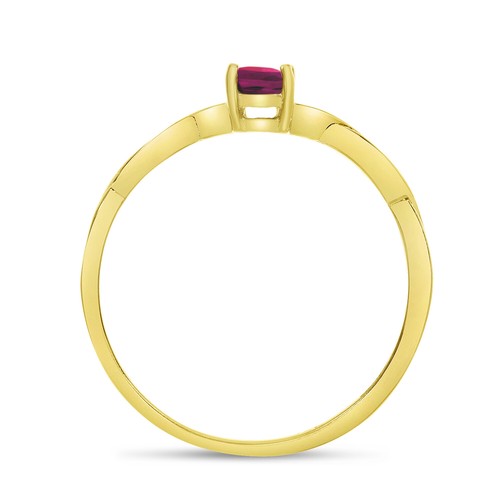 10k Yellow Gold Oval Ruby Ring - Bild 5 von 6