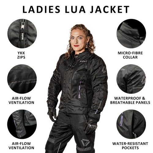 Women Motorcycle Jacket Ladies Motorbike Waterproof Moped With Biker Armour - Picture 3 of 9
