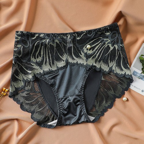 Women Satin Embroidery Panties Breifs Lingerie Seamless Lace Underwear Knickers - Picture 8 of 25