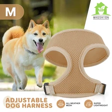 Brown Dog Pet Harness Soft Air Mesh Padded Comfortable Adjustable Control Vest