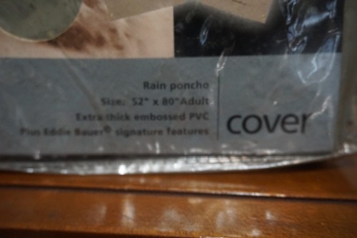 Eddie Bauer Waterproof Poncho Adult 54" x 60" New - Picture 3 of 5