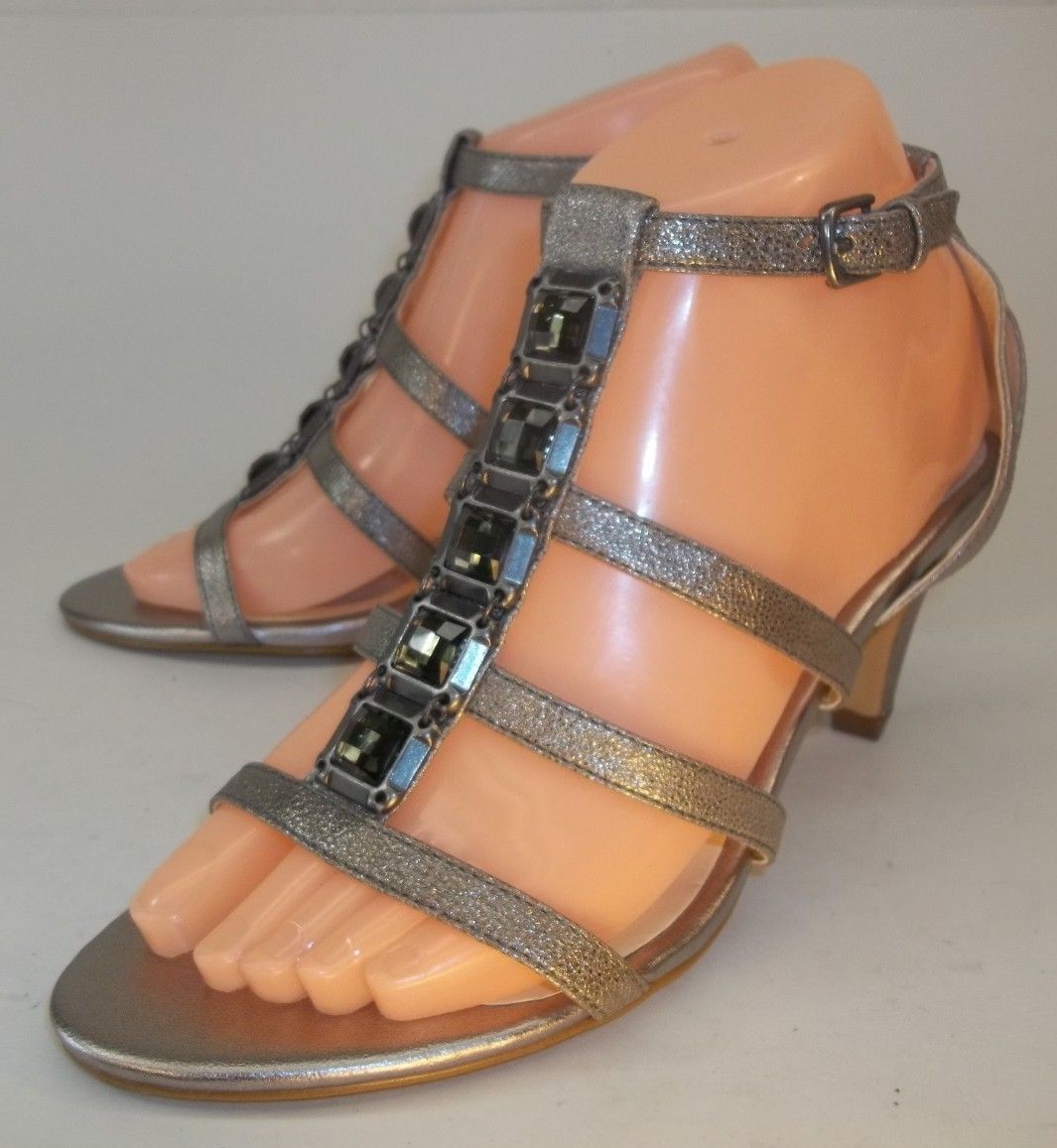AnthropoIogie sola Damenschuhe Heels Sandales US7 M Metallic Jeweled Ankle Strap Dress AnthropoIogie sola Damenschuhe Heels Sandales US7 M Metallic Jeweled Ankle Strap Dress