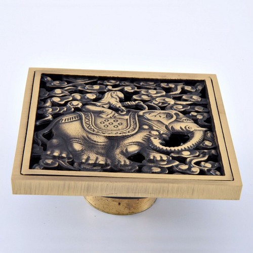 Antique Brass Square Floor Waste Grates Bathroom Shower Drain Floor Drain 8hr077 - Picture 3 of 8