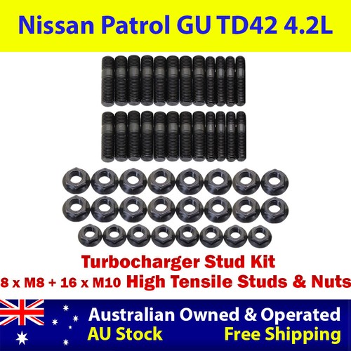 High Tensile Exhaust Manifold EGR Turbo Stud Kit For Nissan Patrol GU TD42 4.2L - Picture 1 of 5