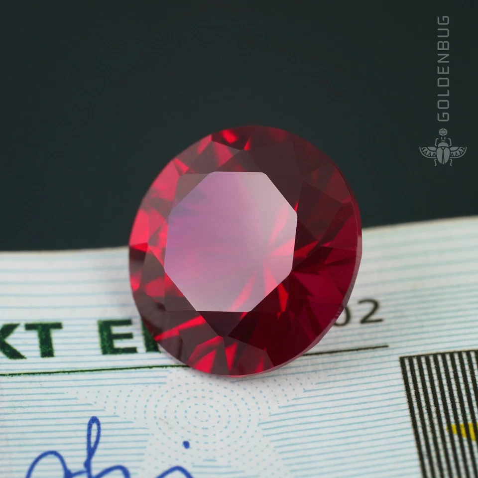 Ruby Round Cut Genuine Loose Gemstone Dark Raspberry Red Corundum Lab-Grown Gem - Image 4 of 4