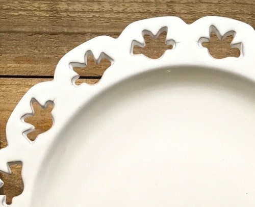 13" White Cut Out Dove Platter Made In Italy Decorato A Mano - Picture 3 of 5