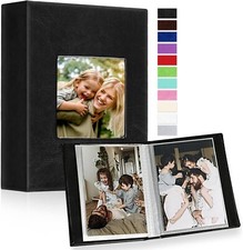 Photo Album 4X6 50 Pockets 2 Packs, Small Mini Capacity Leather Photo Albums