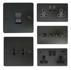G&H Flat Plate Black Bronze FBBB Light Switches, Plug Sockets, Dimmers, Toggles