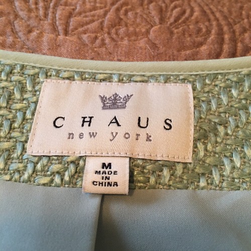 NEW Long Sleeve Light Turquoise Tweed/Textured Open Front Blazer-Jacket Size M - Picture 5 of 9