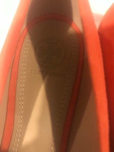 TORY BURCH Orange And Brown Colorblock Suede Flats Size 9 1/2 - Picture 3 of 7