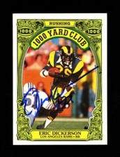 1986 TOPPS 100 YARD CLUB ERIC DICKERSON #10 RAMS HOF ORIGINAL SIGNED AUTOGRAPHED