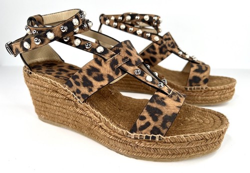 Jimmy Choo Danica Leopard Embellished Wedge Platform Espadrille Sandals EU 40.5 - Picture 14 of 14