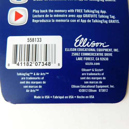 Sizzix Talking Tag Air Arts Qty 3 Scrapbooking Audio Memory Keeping -READ - Picture 4 of 4