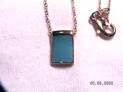 ...PREMIER DESIGNS...Gold Tone, Blue Enamel Pendant Necklace... - Picture 4 of 4