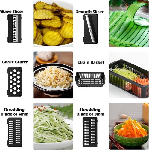 10-in-1 Vegetable Chopper & Slicer, Multifunctional Dicer with 8 Blades - Picture 2 of 6
