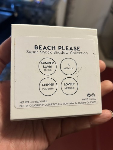 Colourpop Cosmetics Beach Please * Super Shock EyeShadow Quad - Discontinued NEW - Picture 3 of 4