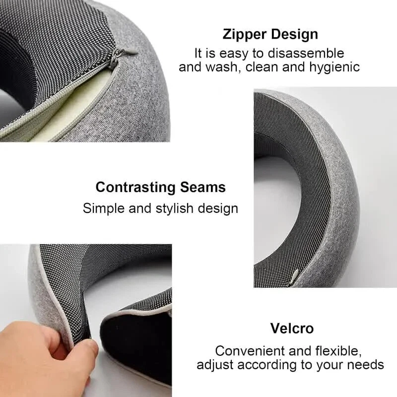 Travel Pillow Neck Support Head Memory Foam U Shaped Travel Cushion Neck Rest