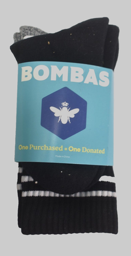 Bombas Youth Calf Crew Midweight Honeycomb Cushioned Socks 4 Pack US 9-13 - Picture 1 of 5