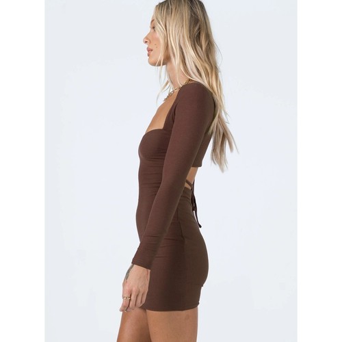 NWT PRINCES POLLY NOLAN MINI DRESS COLOR BROWN SIZE 12 - Picture 3 of 8