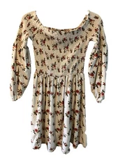 Women’s J for Justify Pink & White Floral Smocked Dress Size S