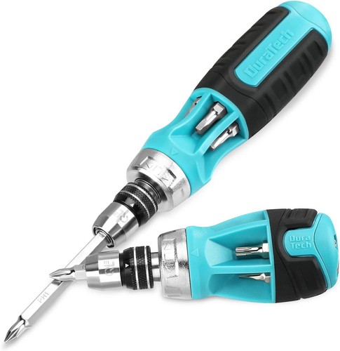 DURATECH 12-in-1 Ratcheting Screwdriver 2PCS Set Multi-bit Screw Driver Set NEW - Picture 1 of 8