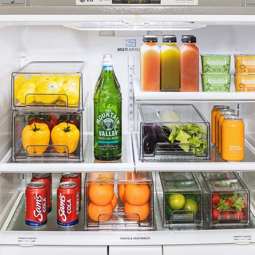 Sorbus Fridge Drawers - Clear Stackable Bins - Kitchen Storage (2 Pack, Large) - Picture 5 of 7