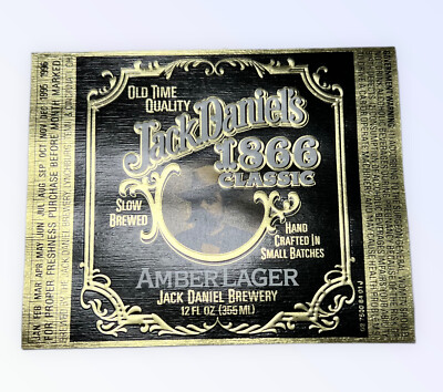 Scarce New Beer Label Jack Daniels 1866 Classic Oak Aged Amber