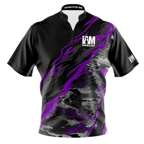 NEW I AM Bowling™ Violet Camouflage Bowling Jersey Sizes S-4XL Moisture-Wicking - Picture 5 of 16
