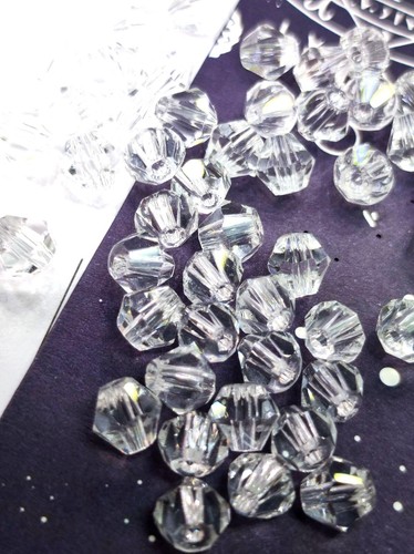 50pcs Quality 6mm Glass Crystal Bicone Beads Austria Glass Crystal Clear - Picture 2 of 7