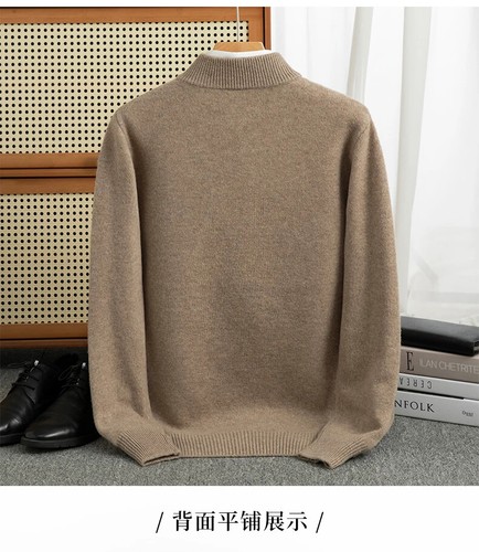 Autumn/Winter Sweater Men's Half Turtleneck Pullover Cashmere Bottom Knit Shirt - Bild 15 von 30