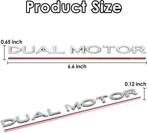Easy-Install ABS Tesla Model 3/Y Dual Motor Emblem Sticker for Model 3/Y/S/X - Bild 3 von 11