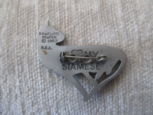 Vintage Rawcliffe Pewter 1980s Signed Cat Brooch Pins - Picture 11 of 11