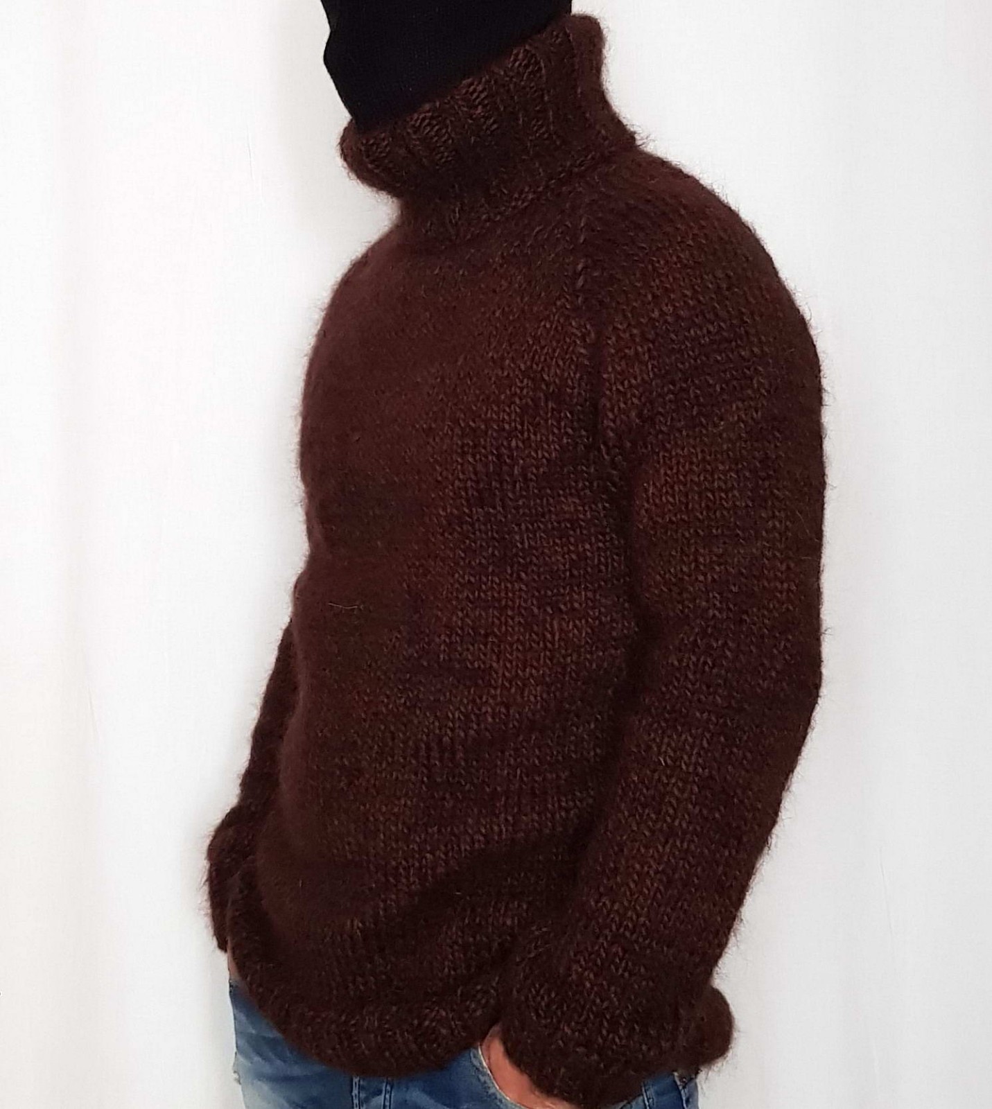 Hand Knitted wolle& MOHAIR herren schweißer with turtleneck, LONG jumper hairy fuzzy Hand Knitted wolle& MOHAIR herren schweißer with turtleneck, LONG jumper hairy fuzzy