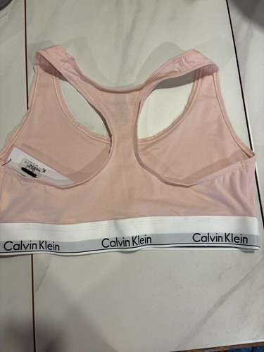Calvin Klein Womens Pink Bralette Racerback Stretch Pullover F3785 Size L NWT - Picture 3 of 7