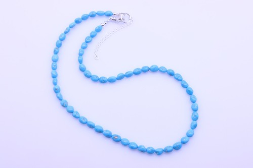Collar de piedras preciosas turquesa pepita azul genuino de 6 mm raro de la bella durmiente de Arizona - Imagen 4 de 7