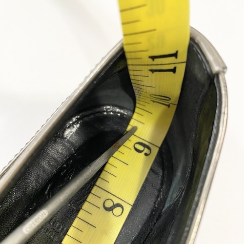 Burberry Metallic Leather Ballet Flat 36.5 Nova Check Slip On Buckle Detail 6.5 - Picture 15 of 24