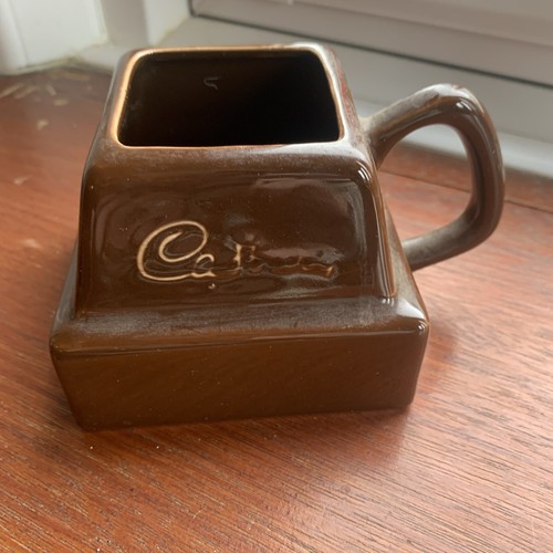 1990's Cadbury Chrome Handle Glass Coffee/Tea Hot Chocolate Mug & Square Mug - Picture 6 of 8
