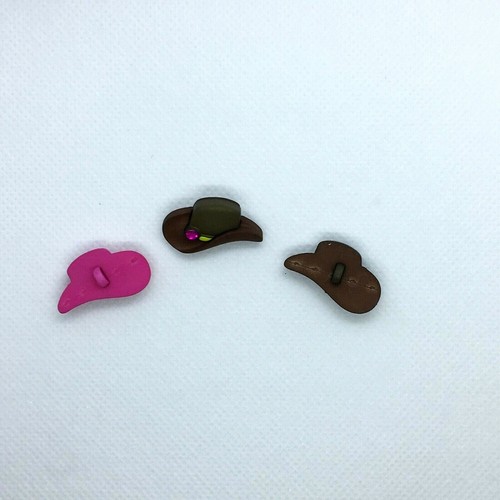 Cowboy-Cowgirl Hat Shank Novelty Buttos/DIY Sewing supplies/Doll Making - Picture 4 of 4