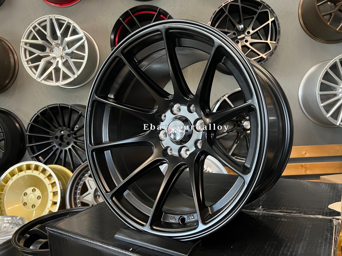 4 x 15 Inch 4x100/4x114.3 XXR 567 Style Black JDM Wheels