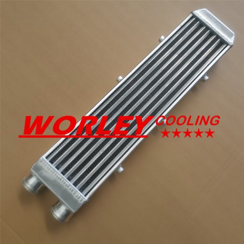 Full Aluminum Turbo Intercooler 2" 550x140x75 mm SAME SIDE Outlets brand new - Afbeelding 2 van 8
