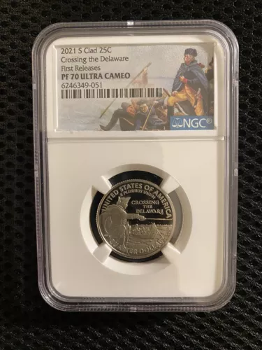2021 S Clad Quarter Crossing The Delaware First Releases NGC PF70 U.C.