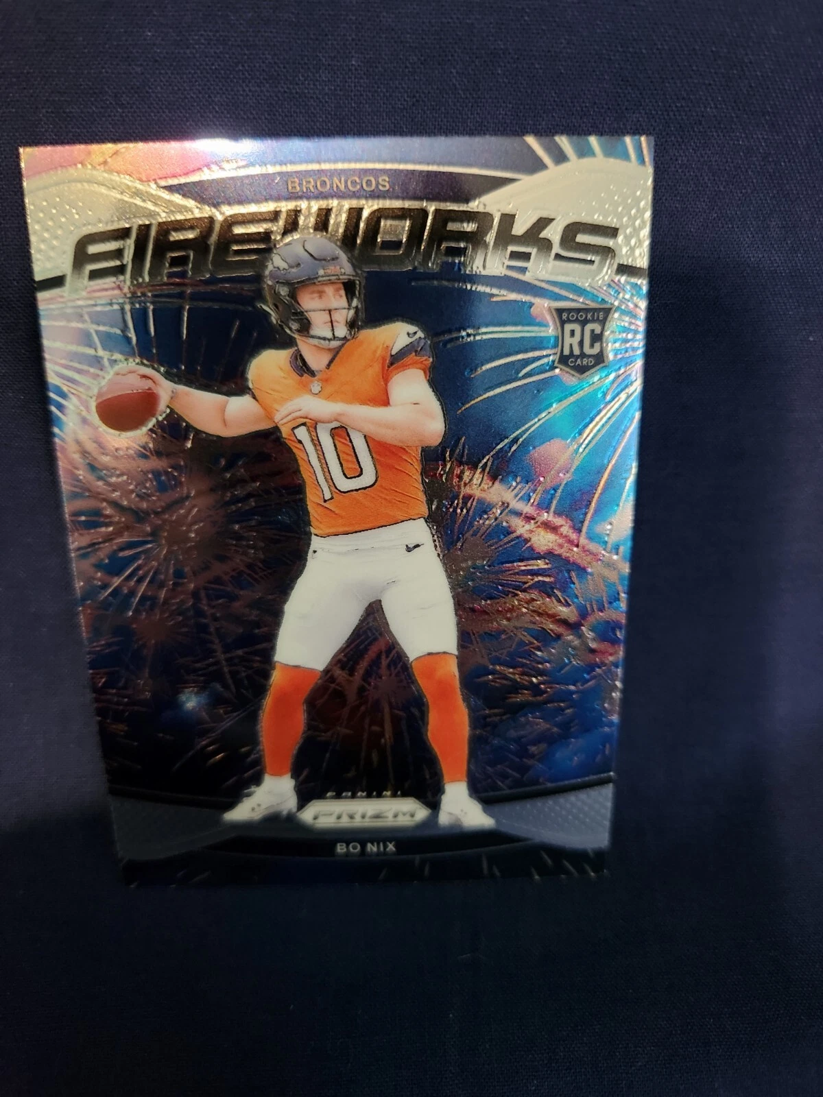 2024 Panini Prizm - Fireworks #23 Bo Nix (RC)