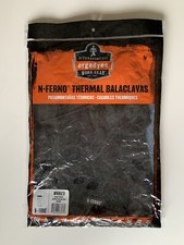 NEW Ergodyne N-Ferno Black Thermal Balaclavas Wind-Proof Hinged Black #6823